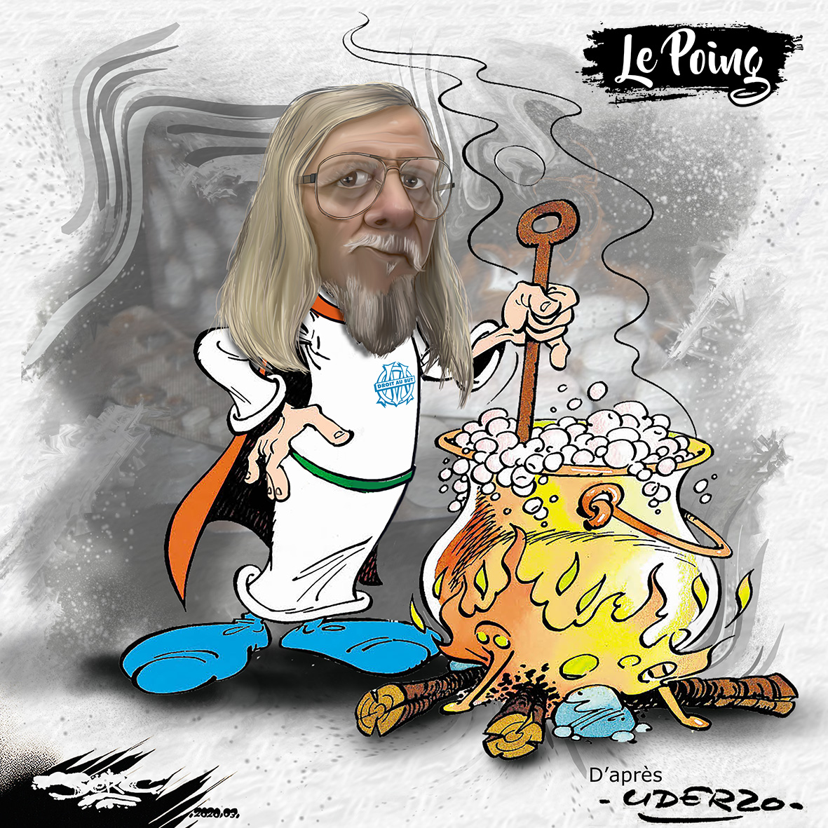 Covid-19 - Page 27 Jerc-caricature-professeur-Didier-Raoult-hommage-a-gosciny-notre-sorcier-st-2020-03-25-le-poing